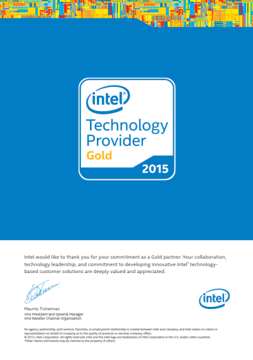 RadiumSpark attains Intel Gold Partner 2015 Status